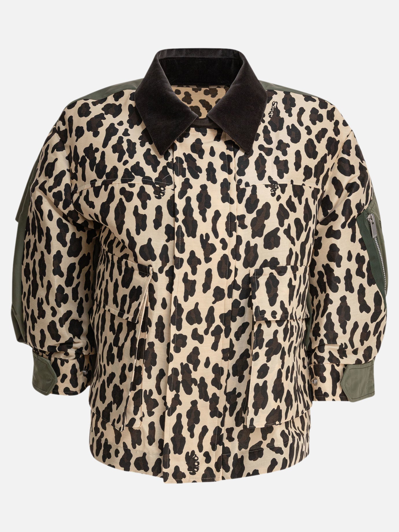 Quilted & Utility Jackets Animal print  Brown - Sacai Women | PDP | VIETTI Online Store | thumbnail