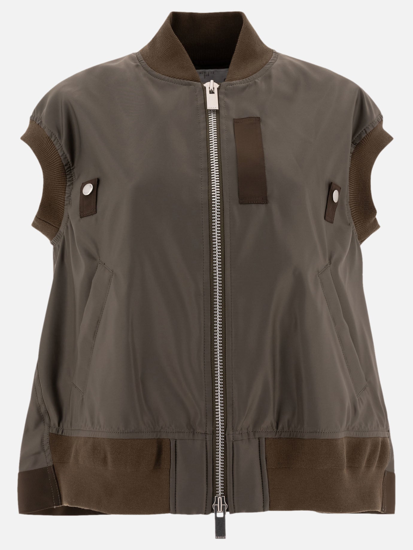 Sacai Nylon twill vest jacket Green