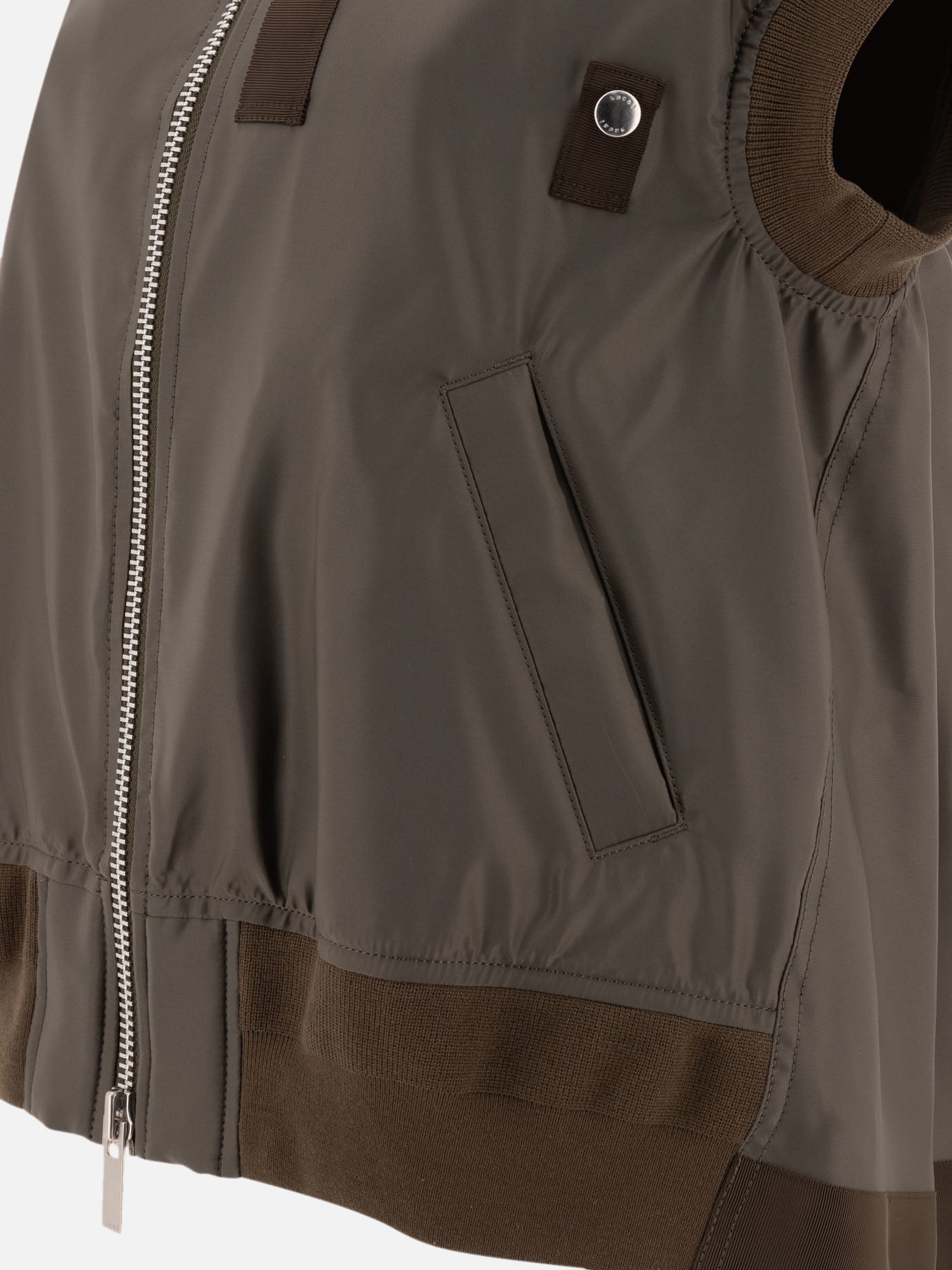 Sacai Nylon twill vest jacket 12716542_2 Green thumbnail_4