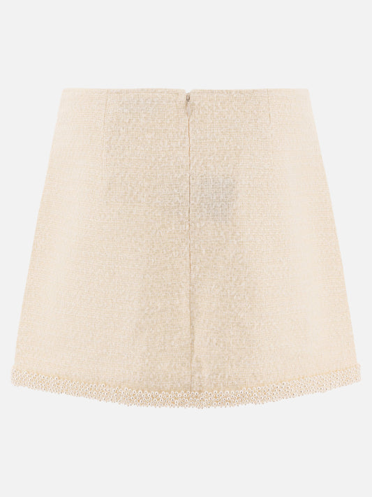 Miniskirts Solid colour  Beige - Self-portrait Women | PDP | VIETTI Online Store | 2
