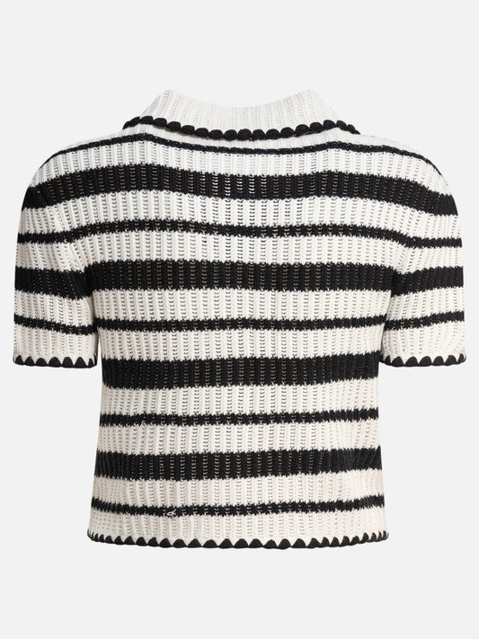 Polo sweater Striped  White - Self-portrait Women | PDP | VIETTI Online Store | 2
