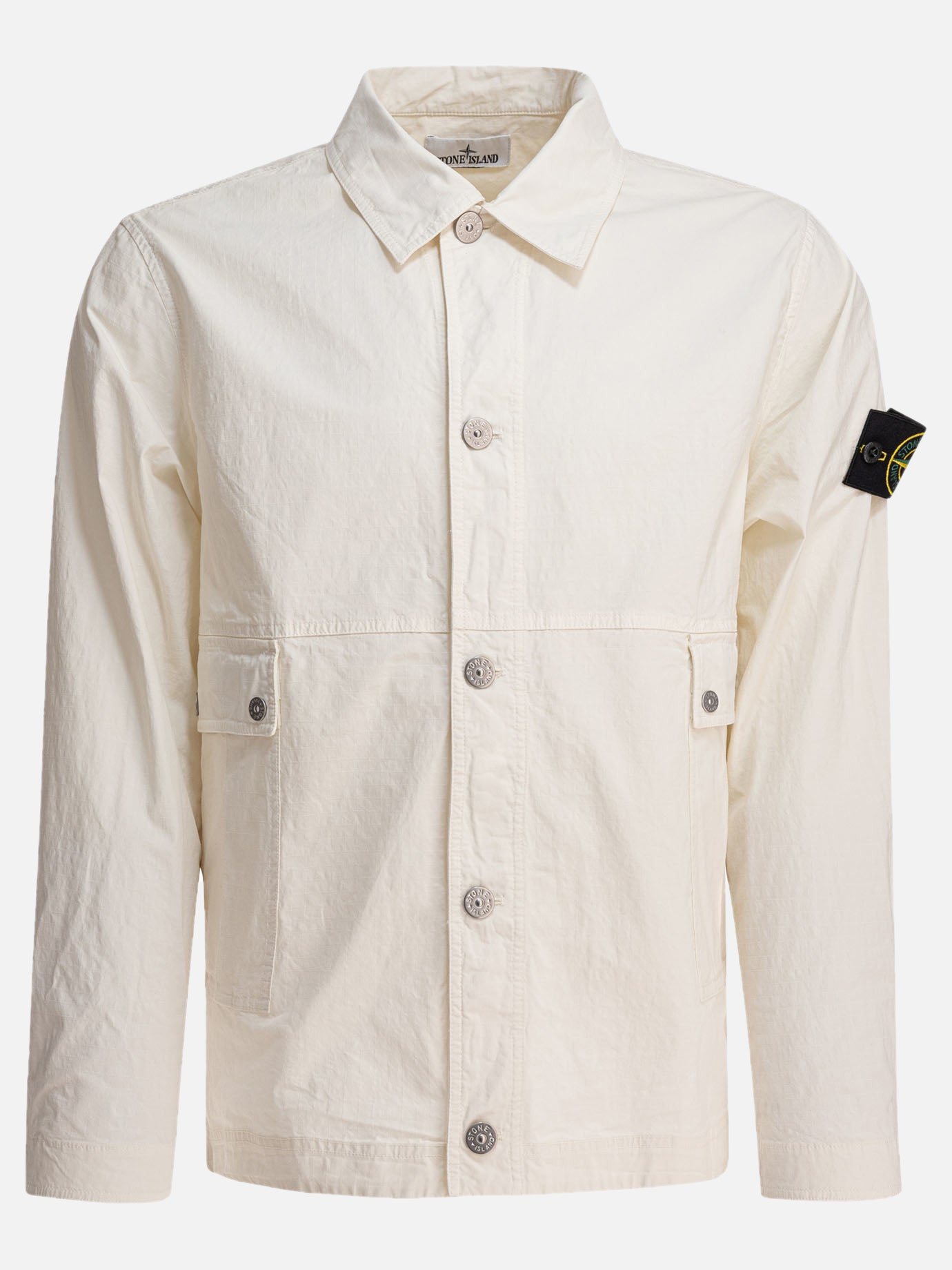 Stone Island Ripstop cotton overshirt 19700807_L White thumbnail_1