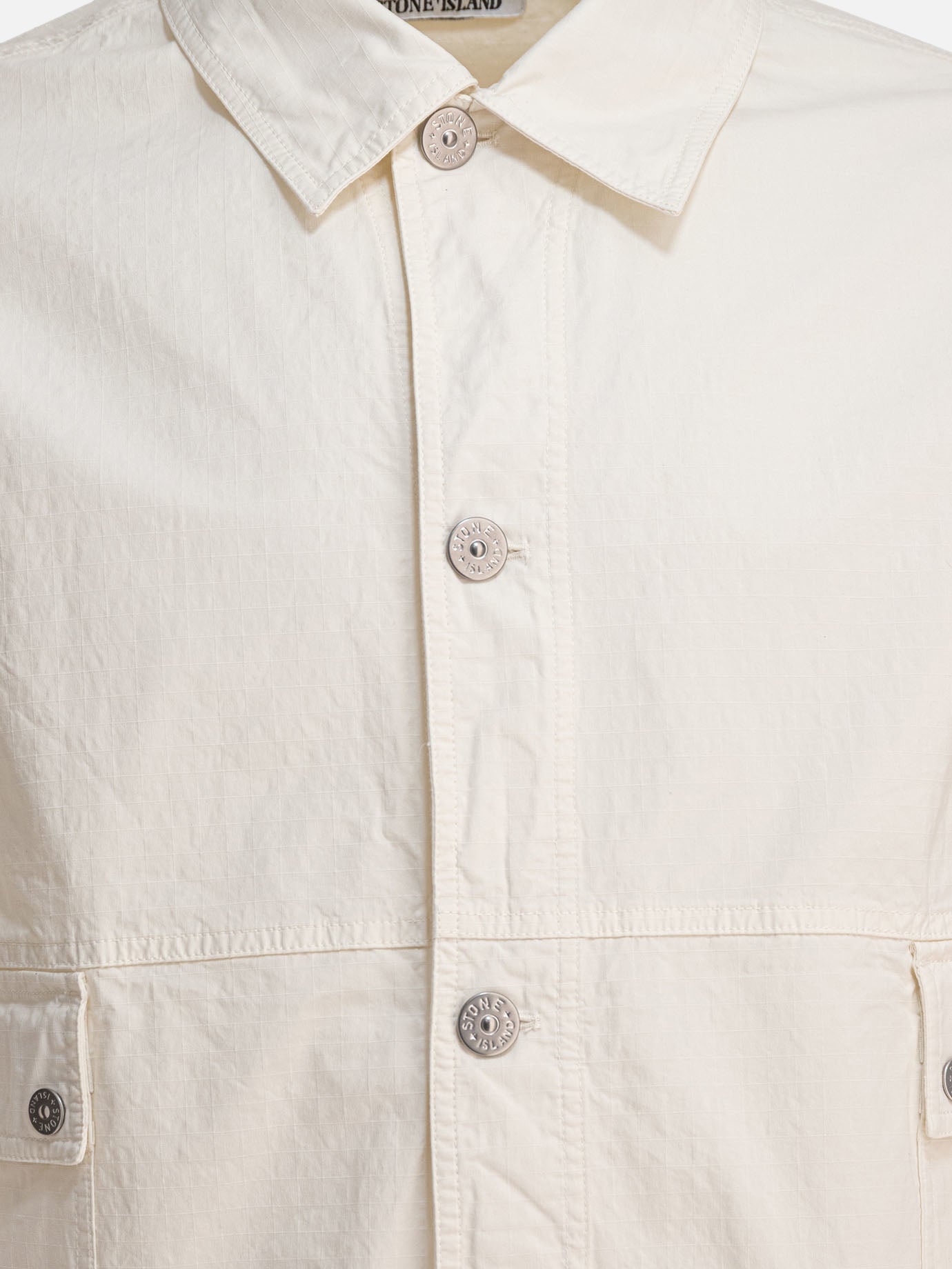 Stone Island Ripstop cotton overshirt 19700807_L White thumbnail_3