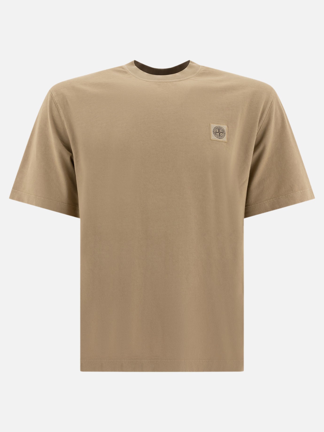 Crewneck t-shirts Logo  Brown - Stone Island Men | PDP | VIETTI Online Store | Zoom-Modal

