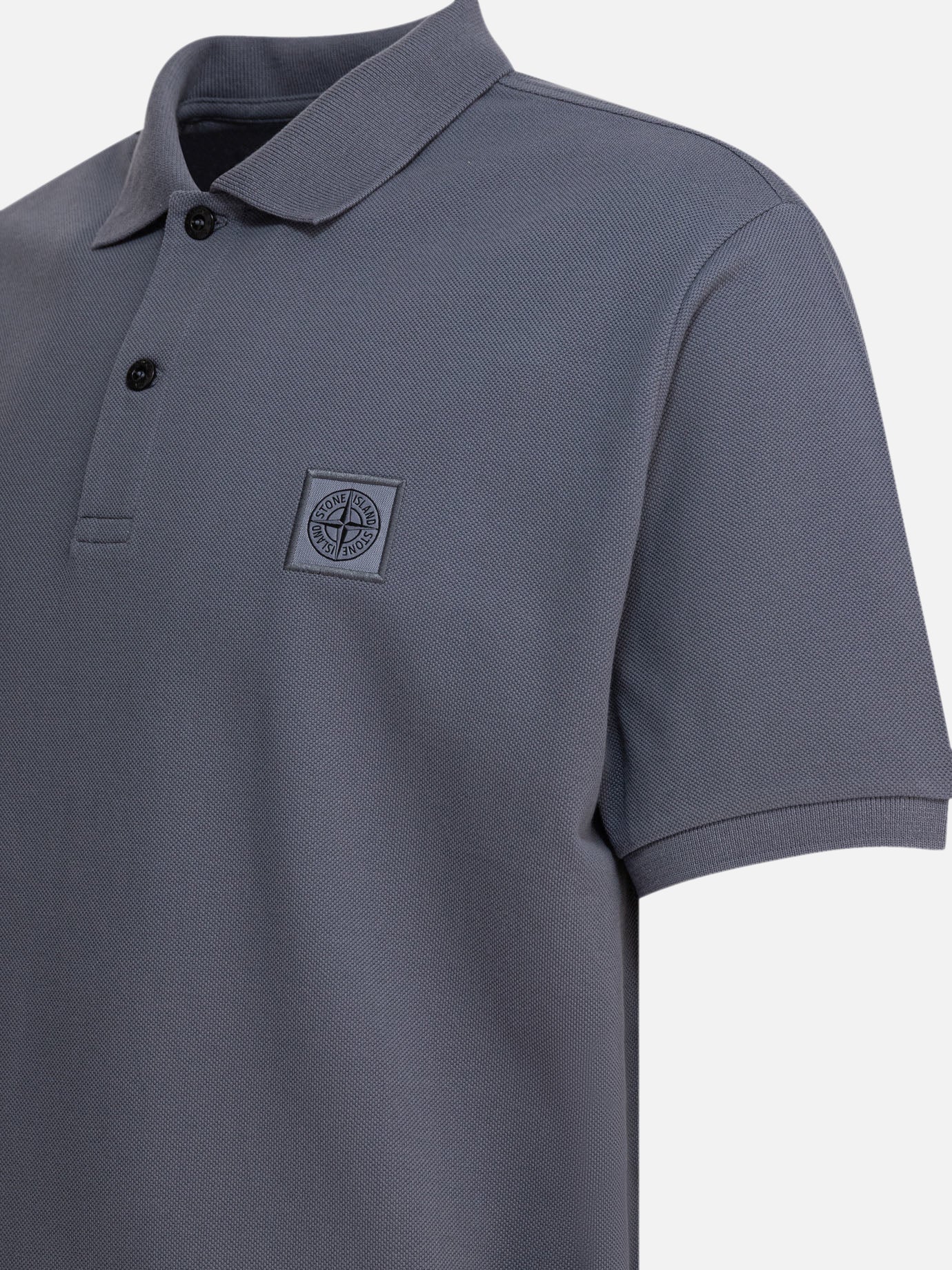 Stone Island Organic cotton piqué polo shirt 17662344_XL Blue thumbnail_4