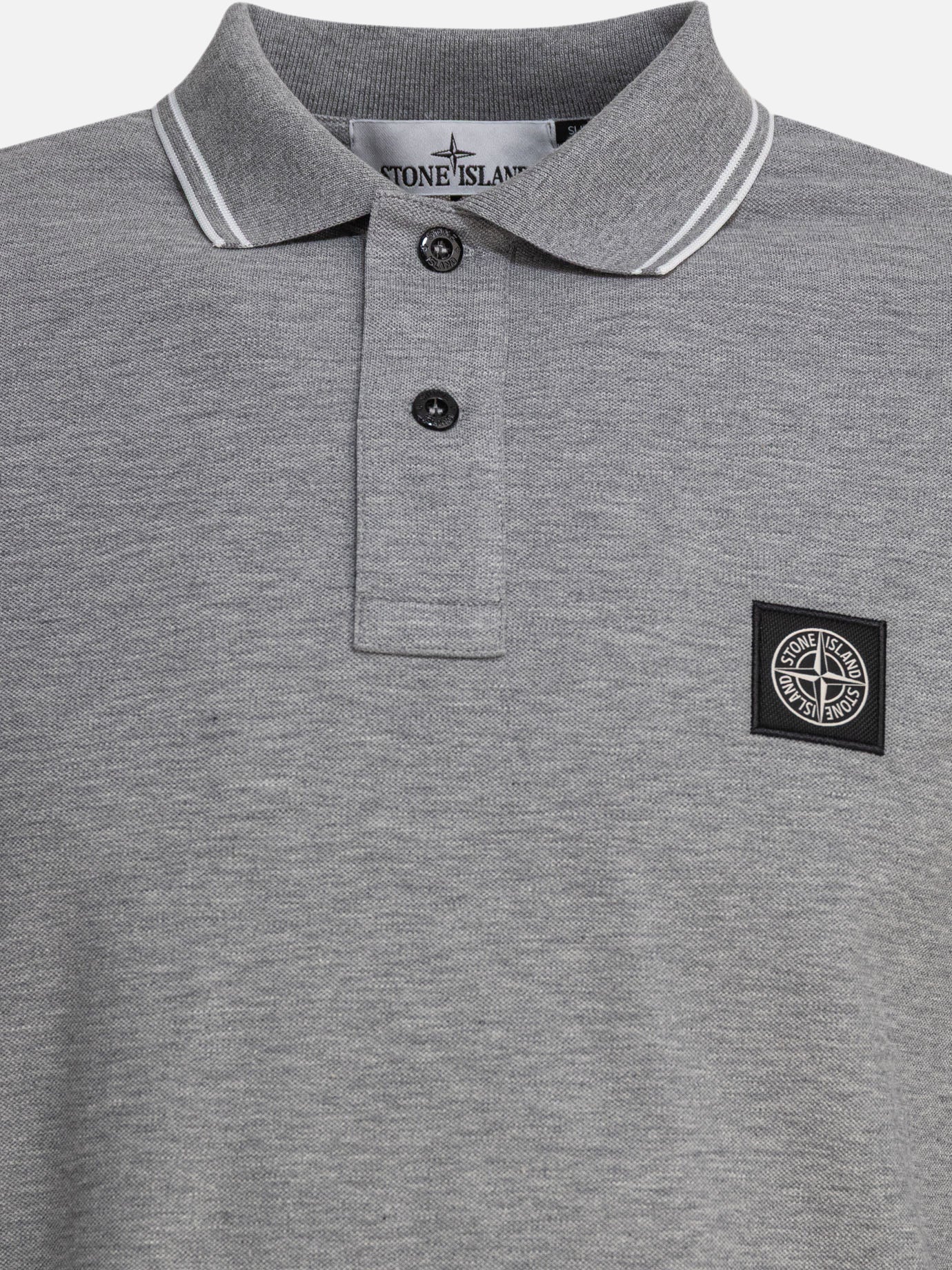Stone Island Organic cotton piqué polo shirt 11855801_M Grey thumbnail_3