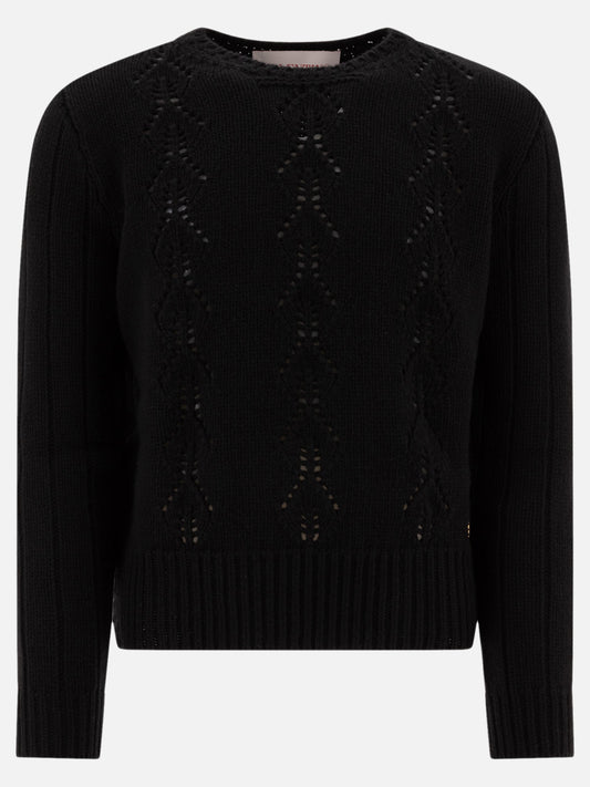 Crewneck sweaters Textured knit  Black - Valentino Men | PLP | VIETTI Online Store 
