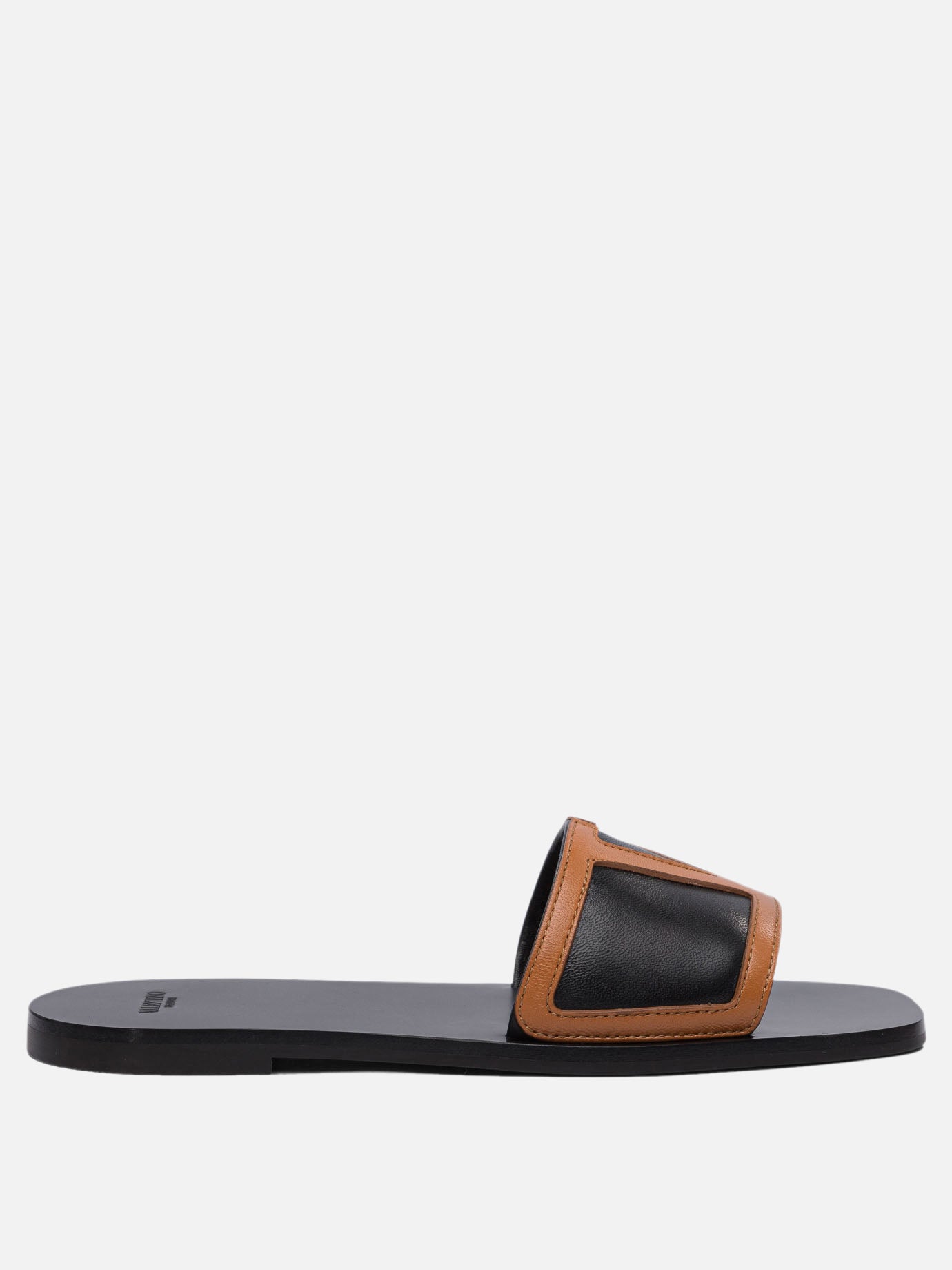 Flat sandals 100% leather - 100% leather  Black - Valentino Garavani Women | PDP | VIETTI Online Store | Zoom-Modal
