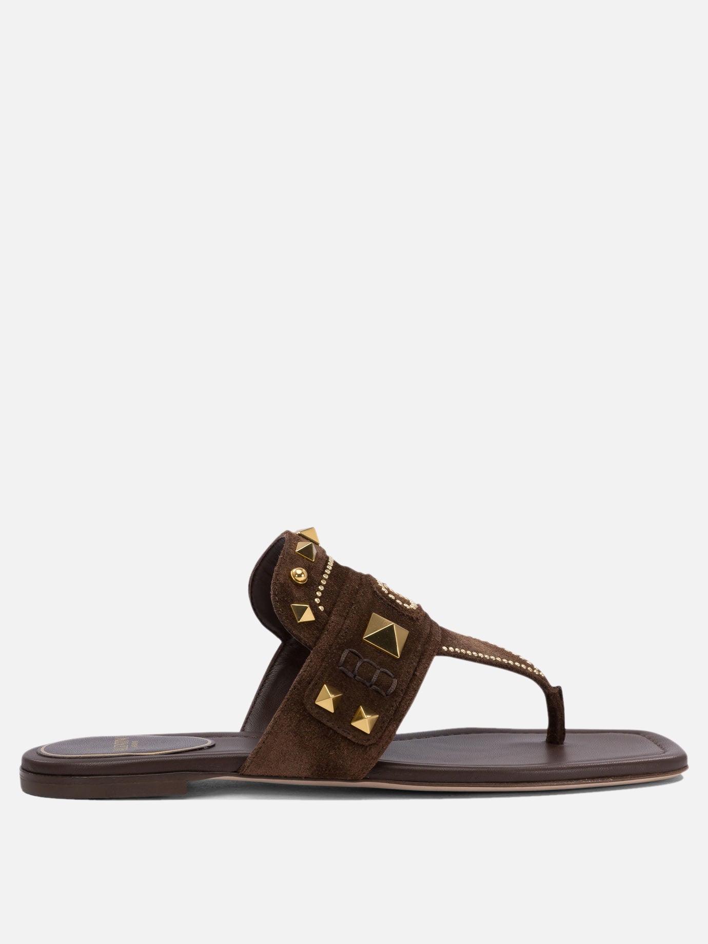 Flat sandals 100% leather - 100% leather  Brown - Valentino Garavani Women | PDP | VIETTI Online Store | thumbnail