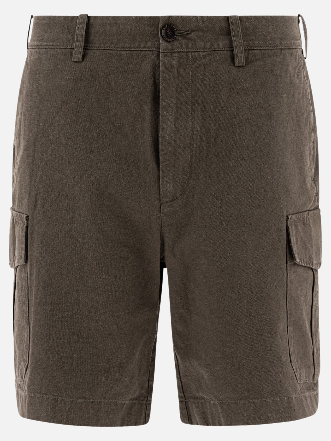 Cotton and linen cargo shorts