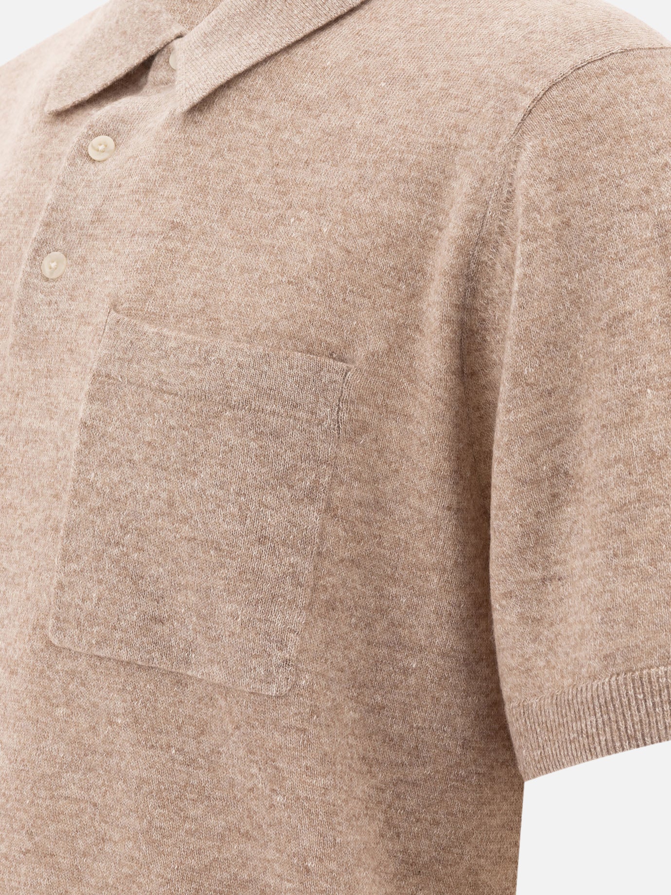 Linen, wool and chashmere polo shirt