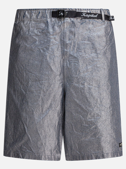 Drawstring shorts Solid colour  Silver - KAPITAL Men | PLP | VIETTI Online Store 
