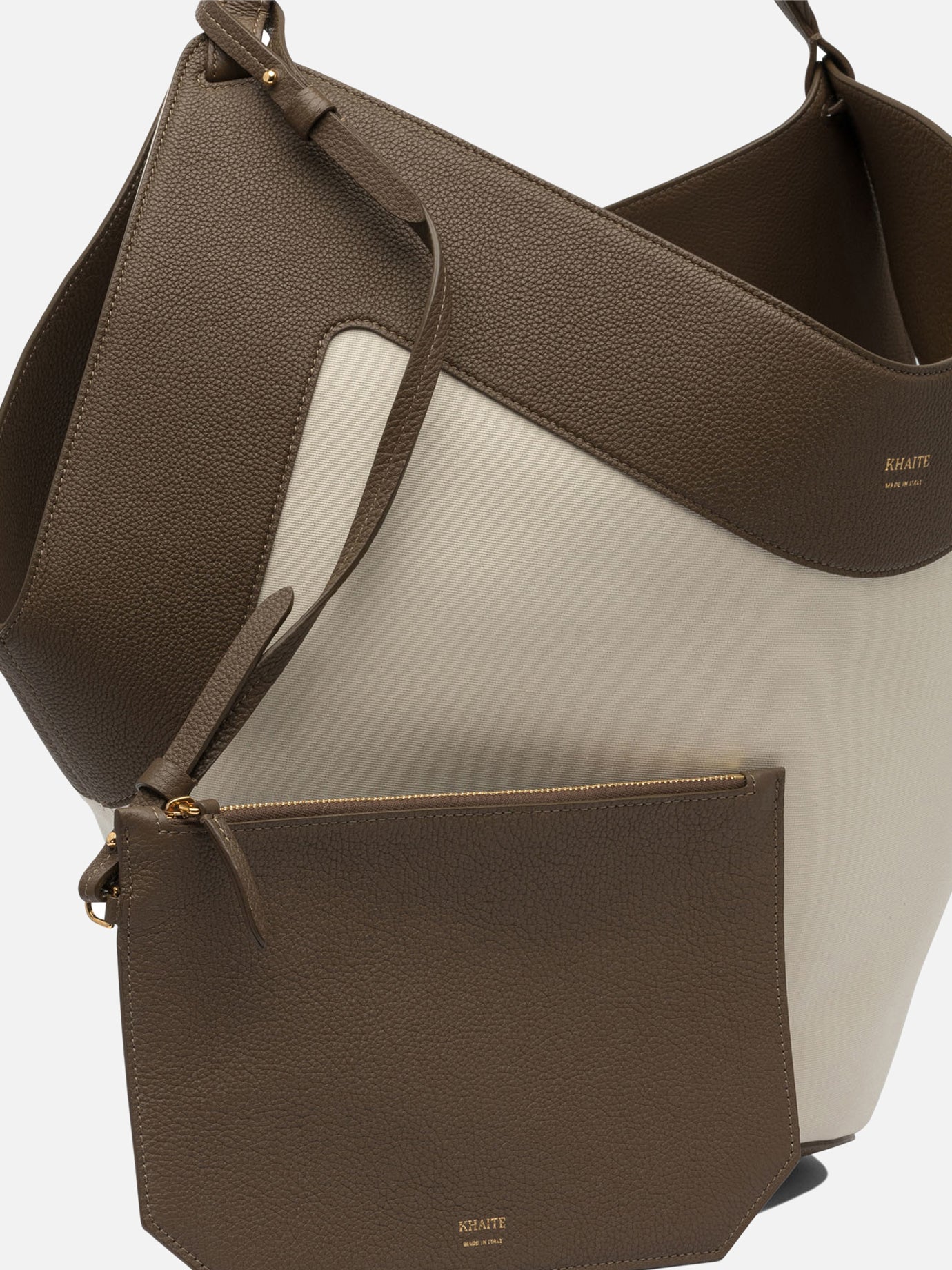 Large bags 80% cotton 20% leather  Beige - Khaite Women | PDP | VIETTI Online Store | thumbnail_4