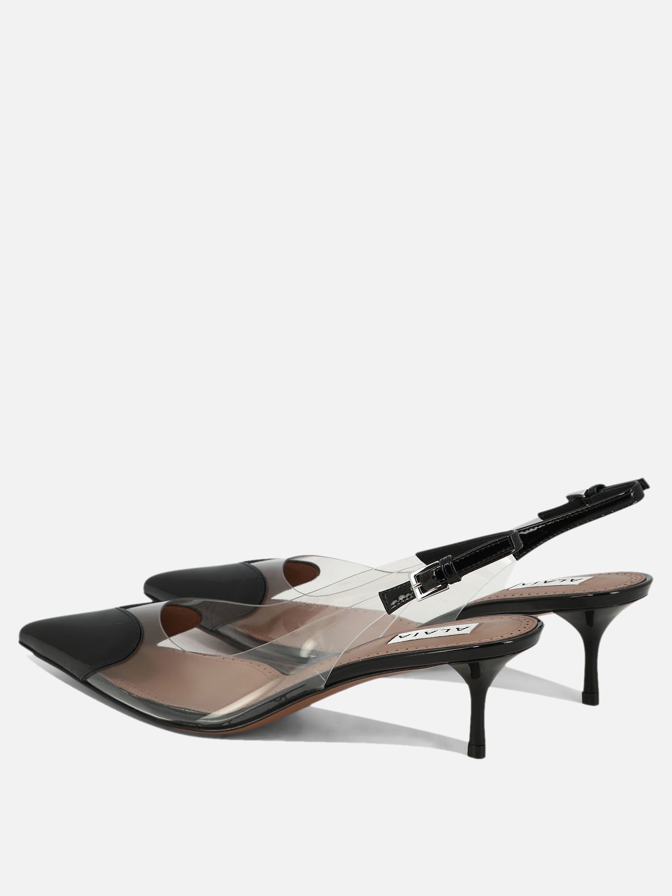 Slingbacks 50% patent calfskin 50% polyurethane - 95% leather 5% rubber  Black - Alaïa Women | PDP | VIETTI Online Store | thumbnail_4