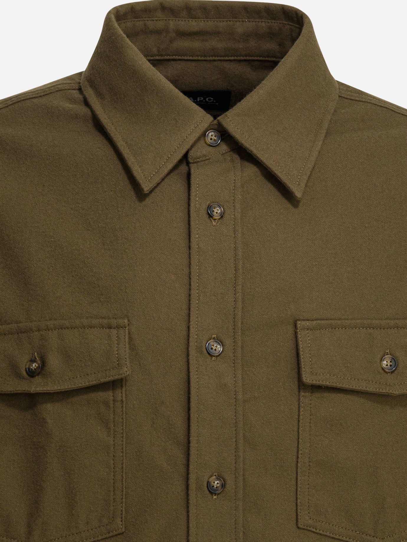 Overshirt jackets Solid colour  Green - A.P.C. Men | PDP | VIETTI Online Store | thumbnail_3