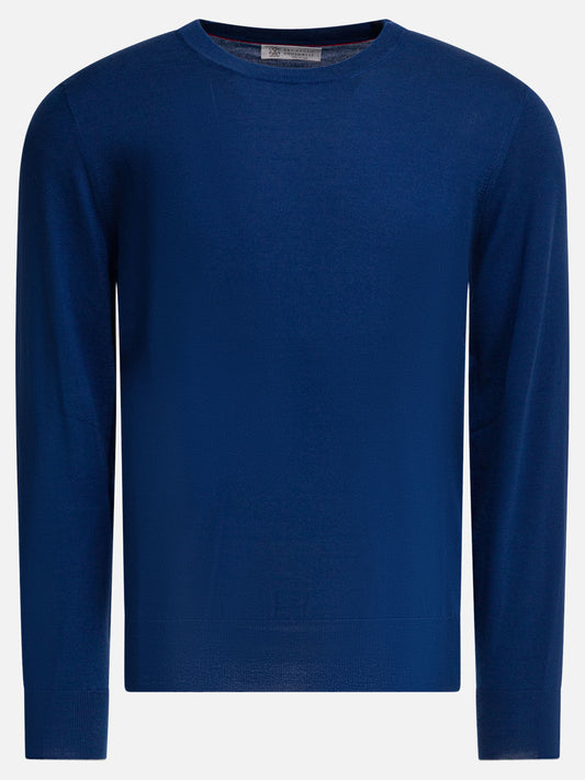 Crewneck sweaters Solid colour  Blue - Brunello Cucinelli Men | PLP | VIETTI Online Store 
