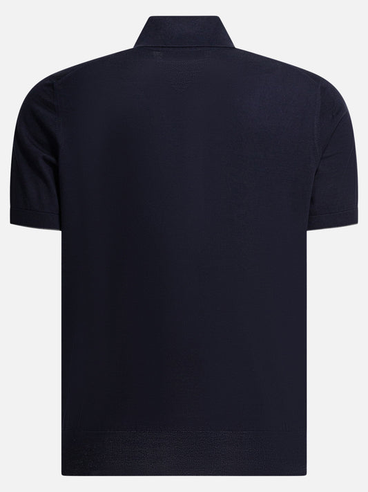 Polo shirts with buttons Solid colour  Blue - Brunello Cucinelli Men | PDP | VIETTI Online Store | 2
