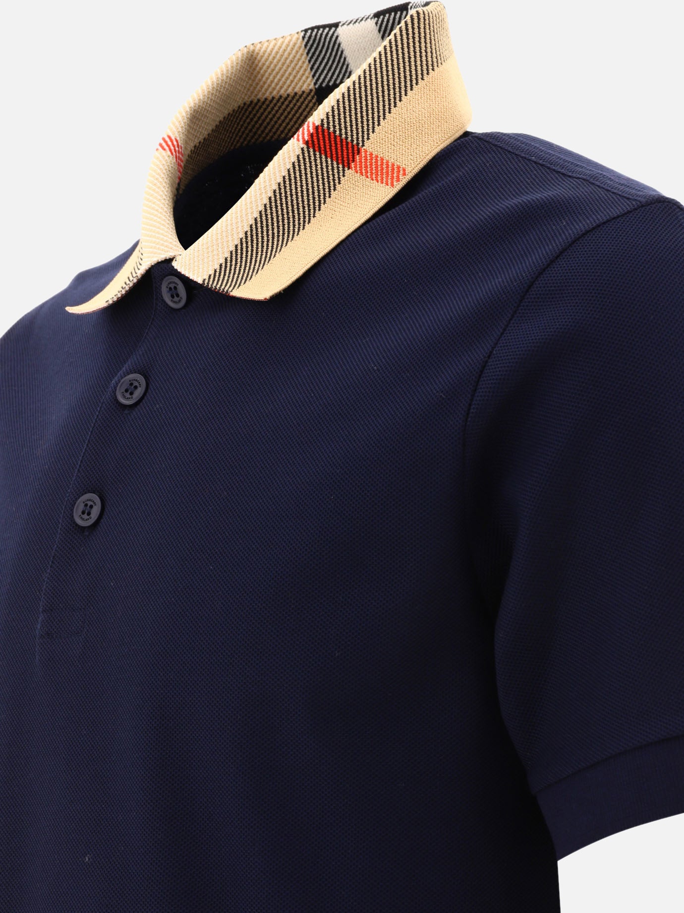 Polo shirts with buttons Solid colour  Blue - Burberry Men | PDP | VIETTI Online Store | thumbnail_4
