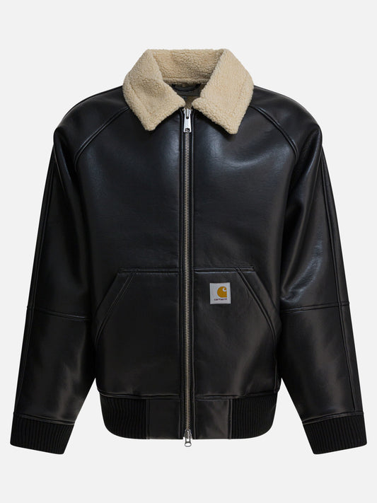 Leather jackets Solid colour  Black - Carhartt WIP Men | PLP | VIETTI Online Store 
