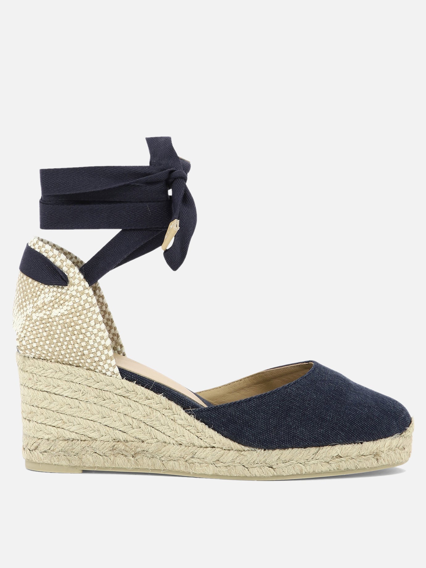 Heeled espadrilles 100% organic cotton - 100% rubber  Blue - Castañer Women | PDP | VIETTI Online Store | thumbnail