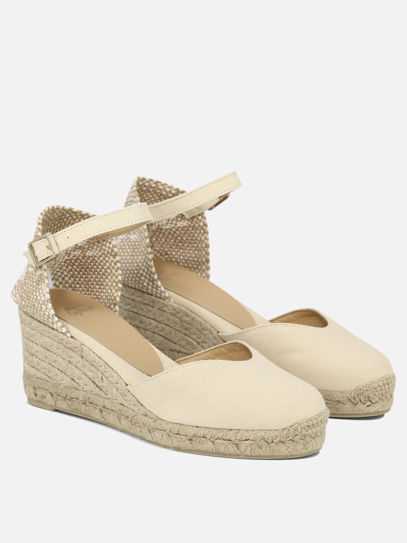 Heeled espadrilles 100% organic cotton - 100% rubber  Beige - Castañer Women | PDP | VIETTI Online Store | Zoom-Modal_2

