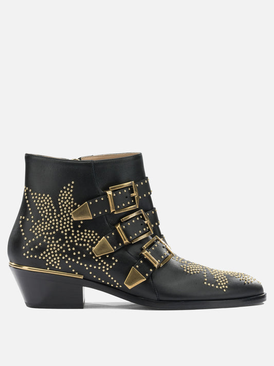 Zipped boots 88% calf leather 12% goat leather - 100% calf leather  Black - Chloé Women | PDP | VIETTI Online Store 
