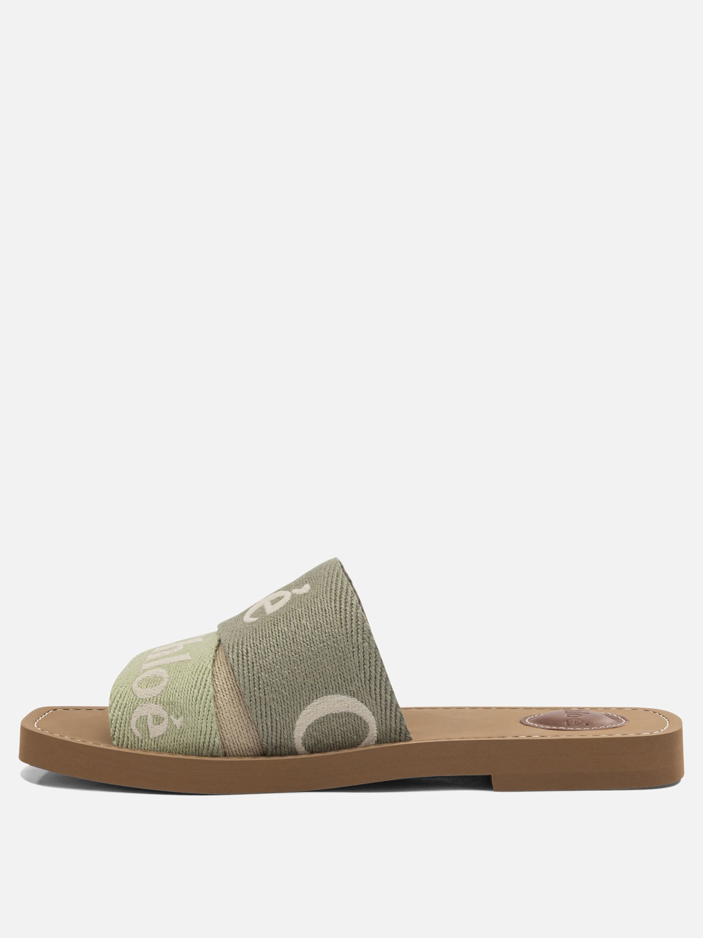 Flat sandals 90% linen 10% polyester - 100% ethylene vinyl acetate  Green - Chloé Women | PDP | VIETTI Online Store | Zoom-Modal_3
