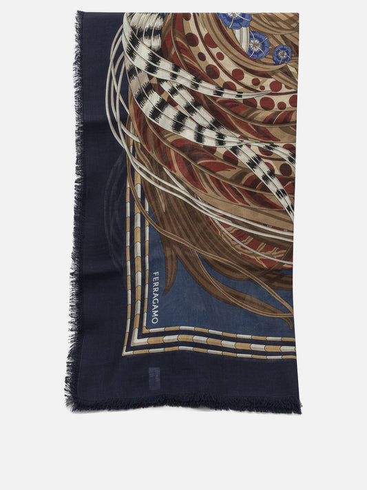 Silk scarves 0790817  Blue - Ferragamo Women | PDP | VIETTI Online Store 
