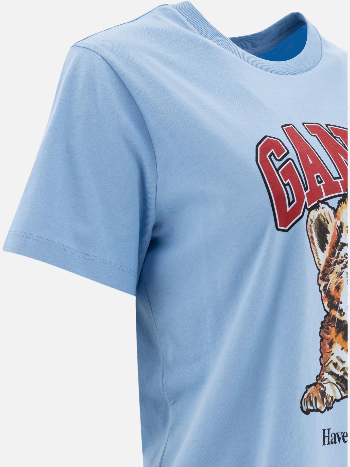 Crewneck t-shirts Logo  Light blue - Ganni Women | PDP | VIETTI Online Store | thumbnail_4