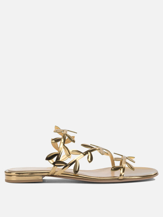 Flat sandals 100% leather - 100% leather  Gold - Gianvito Rossi Women | PLP | VIETTI Online Store 
