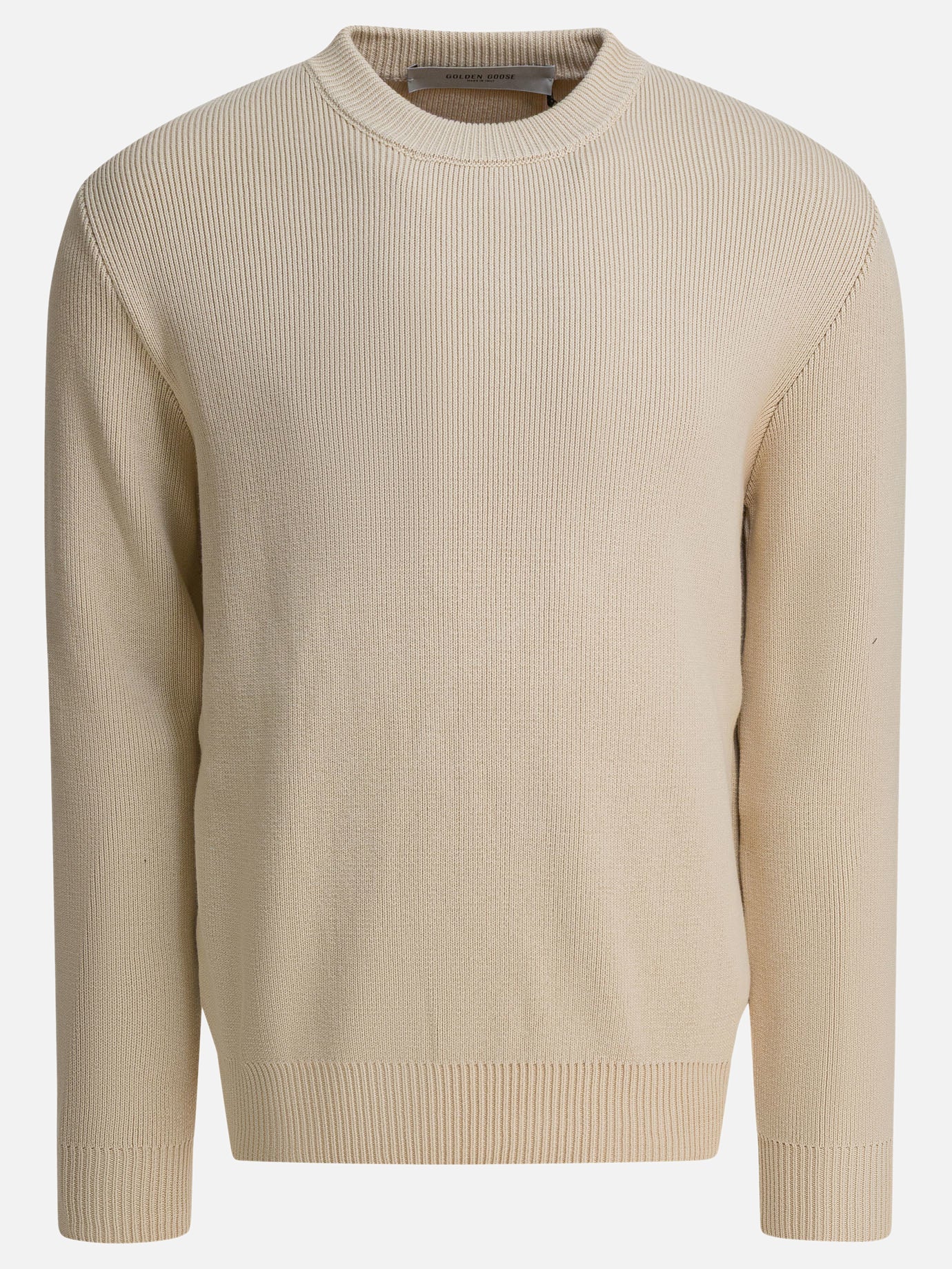 Crewneck sweaters Solid colour  Beige - Golden Goose Men | PDP | VIETTI Online Store | thumbnail