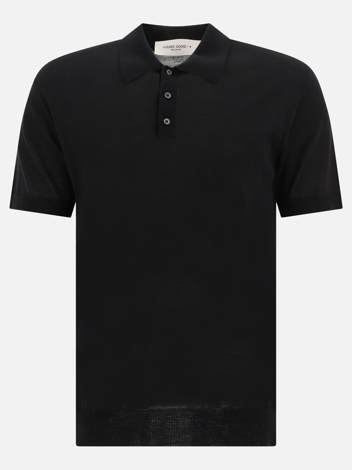 Polo shirts with buttons Solid colour  Black - Golden Goose Men | PDP | VIETTI Online Store | thumbnail