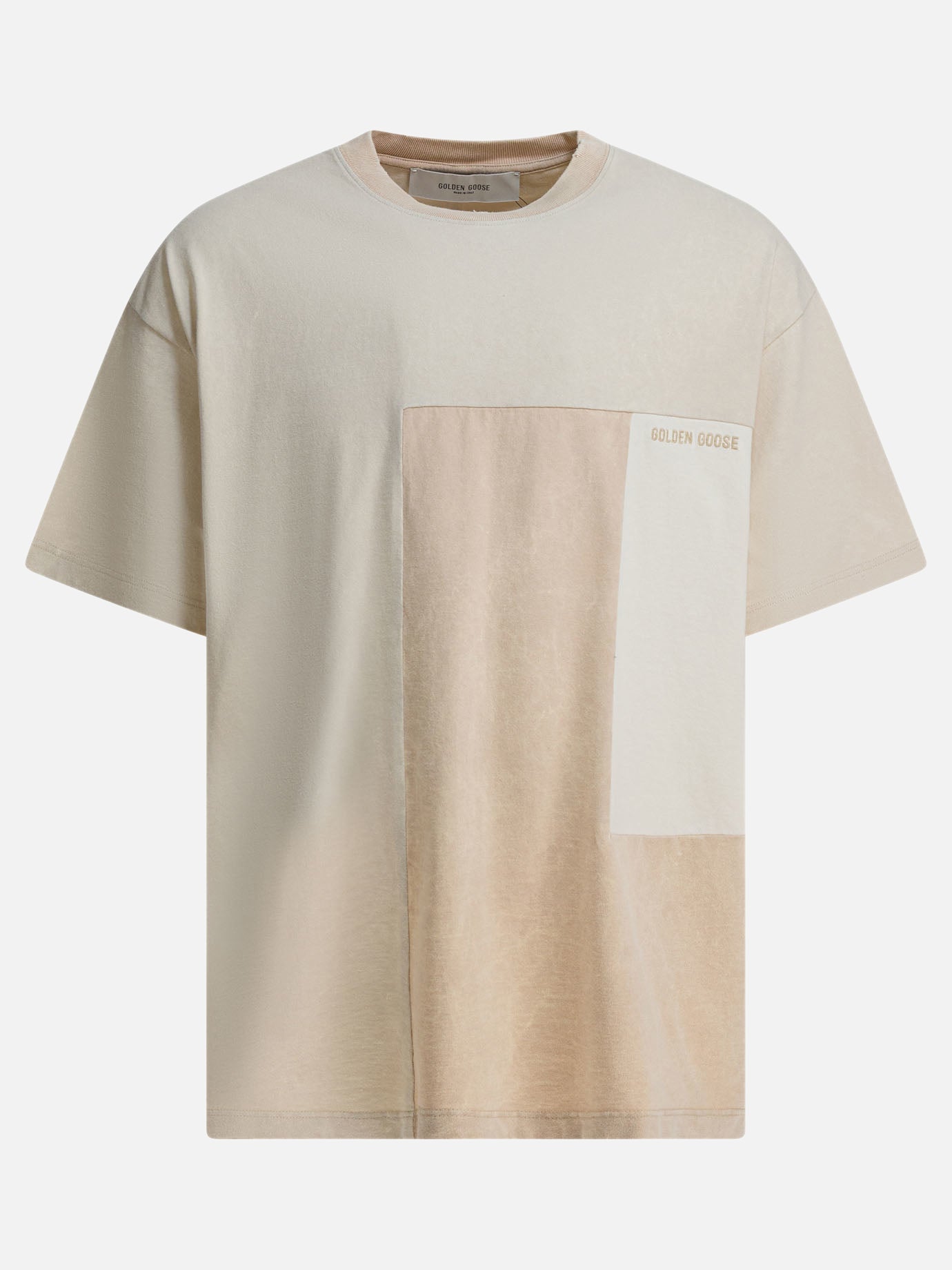 Crewneck t-shirts Patchwork  Beige - Golden Goose Men | PDP | VIETTI Online Store | Zoom-Modal
