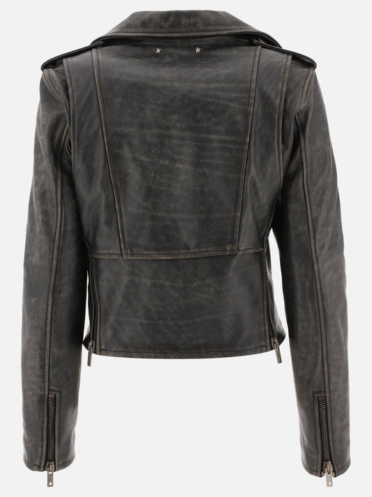 Leather jackets Solid colour  Black - Golden Goose Women | PDP | VIETTI Online Store | 2
