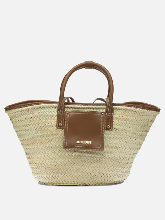 Large bags 100% palm leaves - 100% leather  Beige - Jacquemus Women | PDP | VIETTI Online Store 
