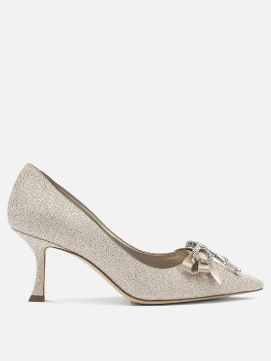 Pumps 75% textile 5% leather 5% crystal 5% salpa 5% plastic 5% metal - 100% calf  Gold - Jimmy Choo Women | PDP | VIETTI Online Store 
