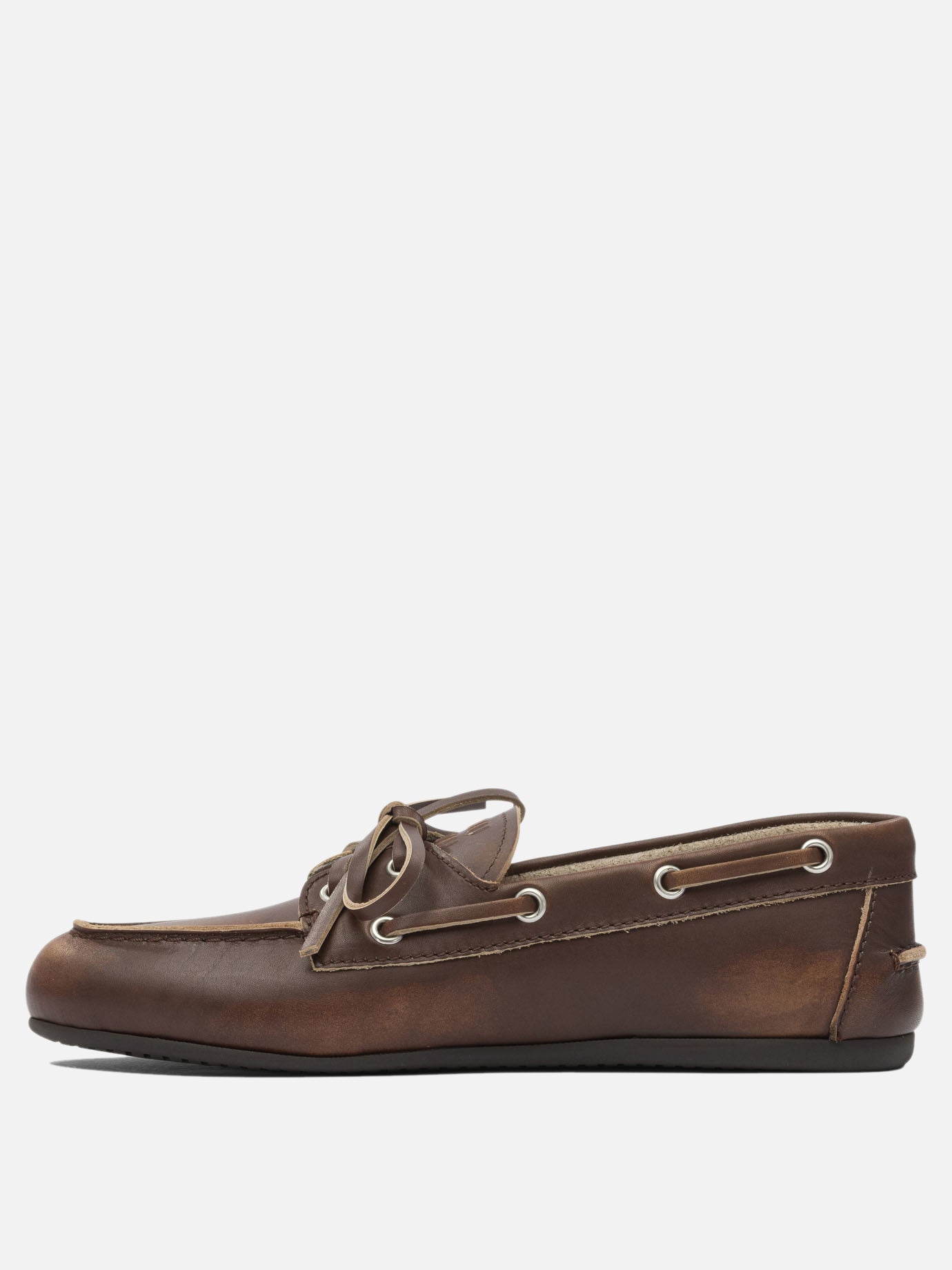 Laced loafers 100% calf leather - 100% rubber  Brown - Miu Miu Women | PDP | VIETTI Online Store | thumbnail_3