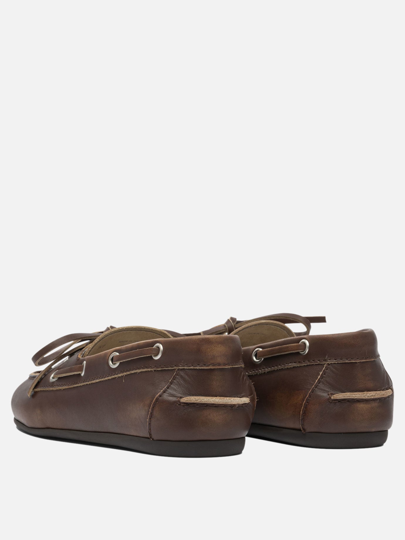 Laced loafers 100% calf leather - 100% rubber  Brown - Miu Miu Women | PDP | VIETTI Online Store | Zoom-Modal_4
