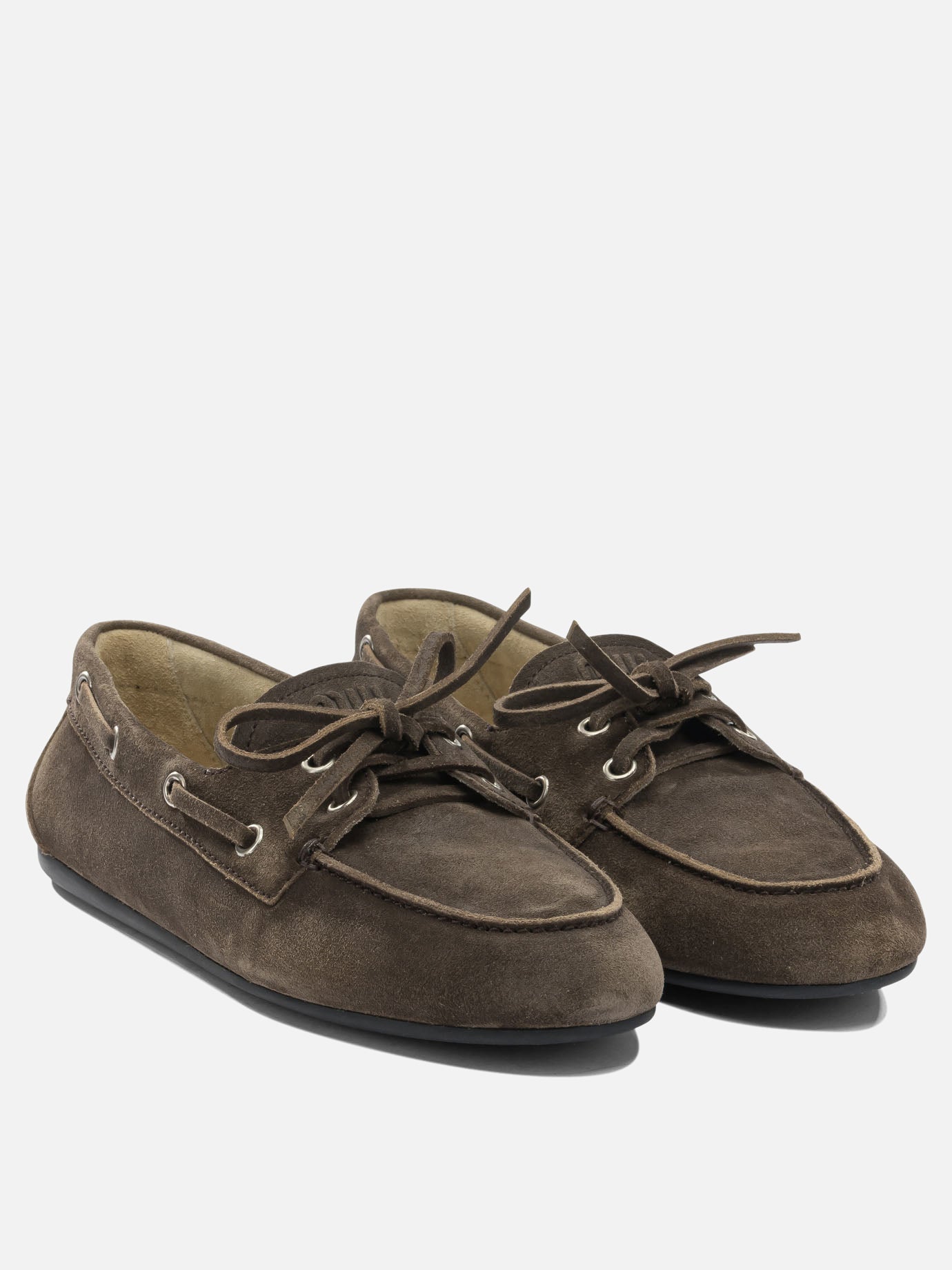 Laced loafers 100% calf leather  Brown - Miu Miu Women | PDP | VIETTI Online Store | Zoom-Modal_2
