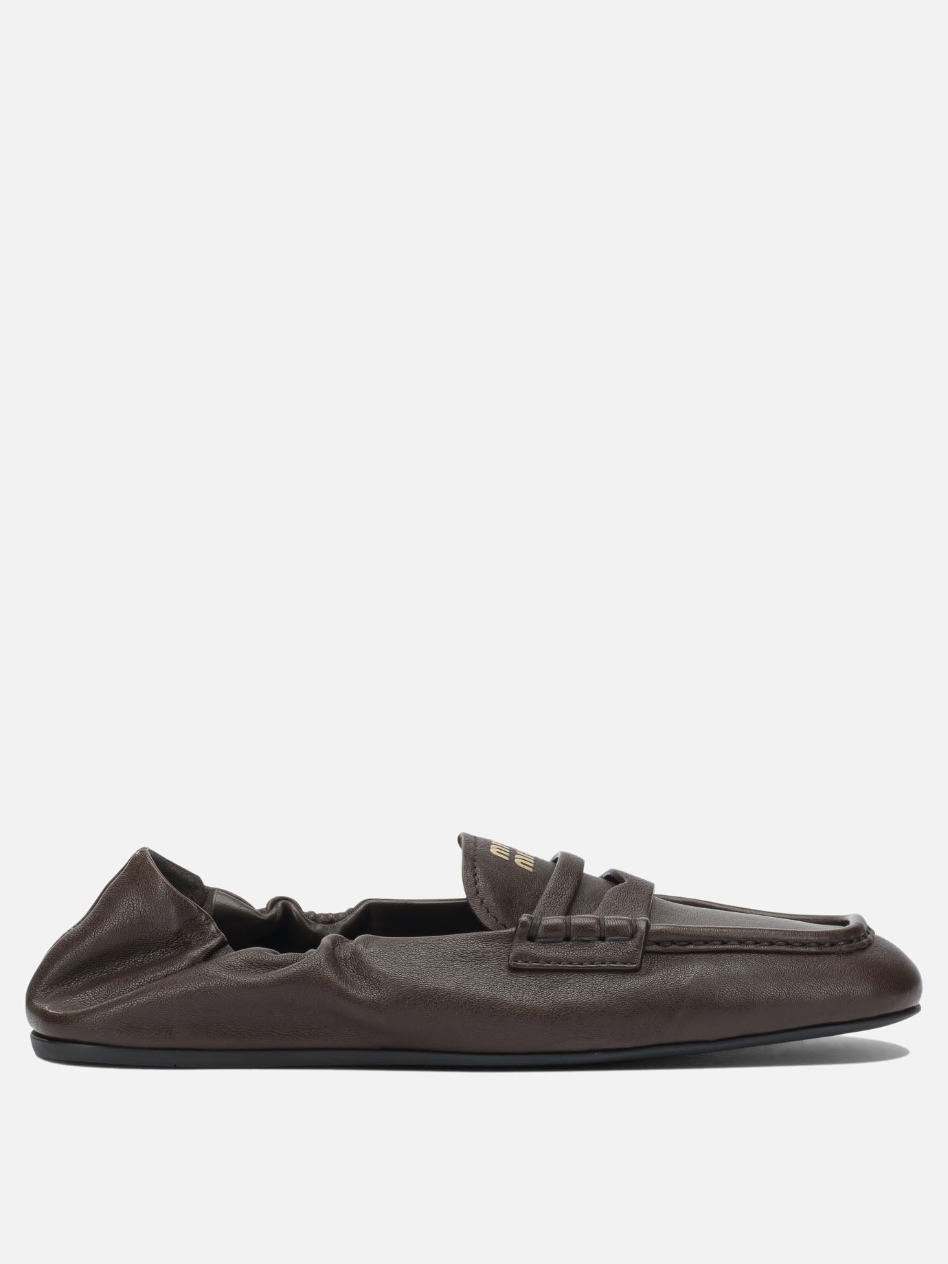 Loafers 100% lamb leather - 100% rubber  Brown - Miu Miu Women | PDP | VIETTI Online Store | thumbnail