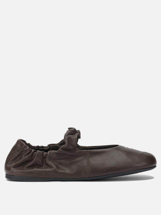 Classic ballet flats 100% lamb leather - 100% rubber  Brown - Miu Miu Women | PLP | VIETTI Online Store 
