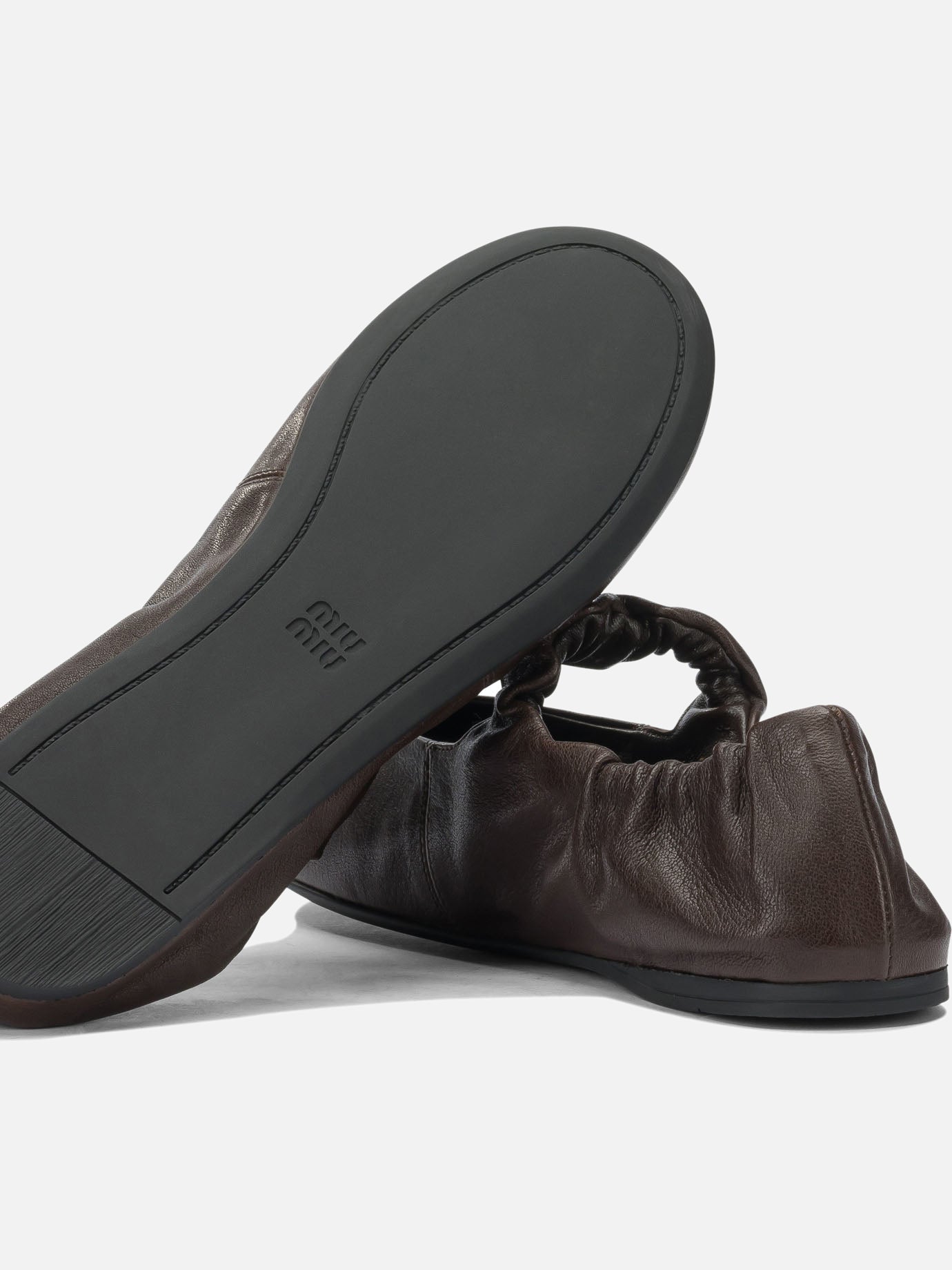 Classic ballet flats 100% lamb leather - 100% rubber  Brown - Miu Miu Women | PDP | VIETTI Online Store | Zoom-Modal_5
