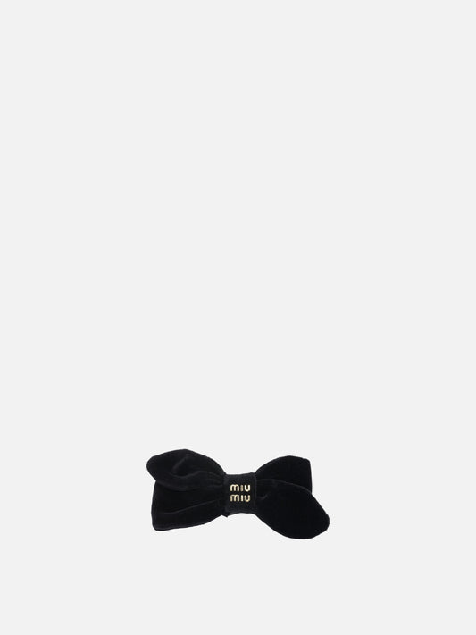 Hair clips 100% brass - 100% cotton - 100% lamb leather  Black - Miu Miu Women | PDP | VIETTI Online Store 
