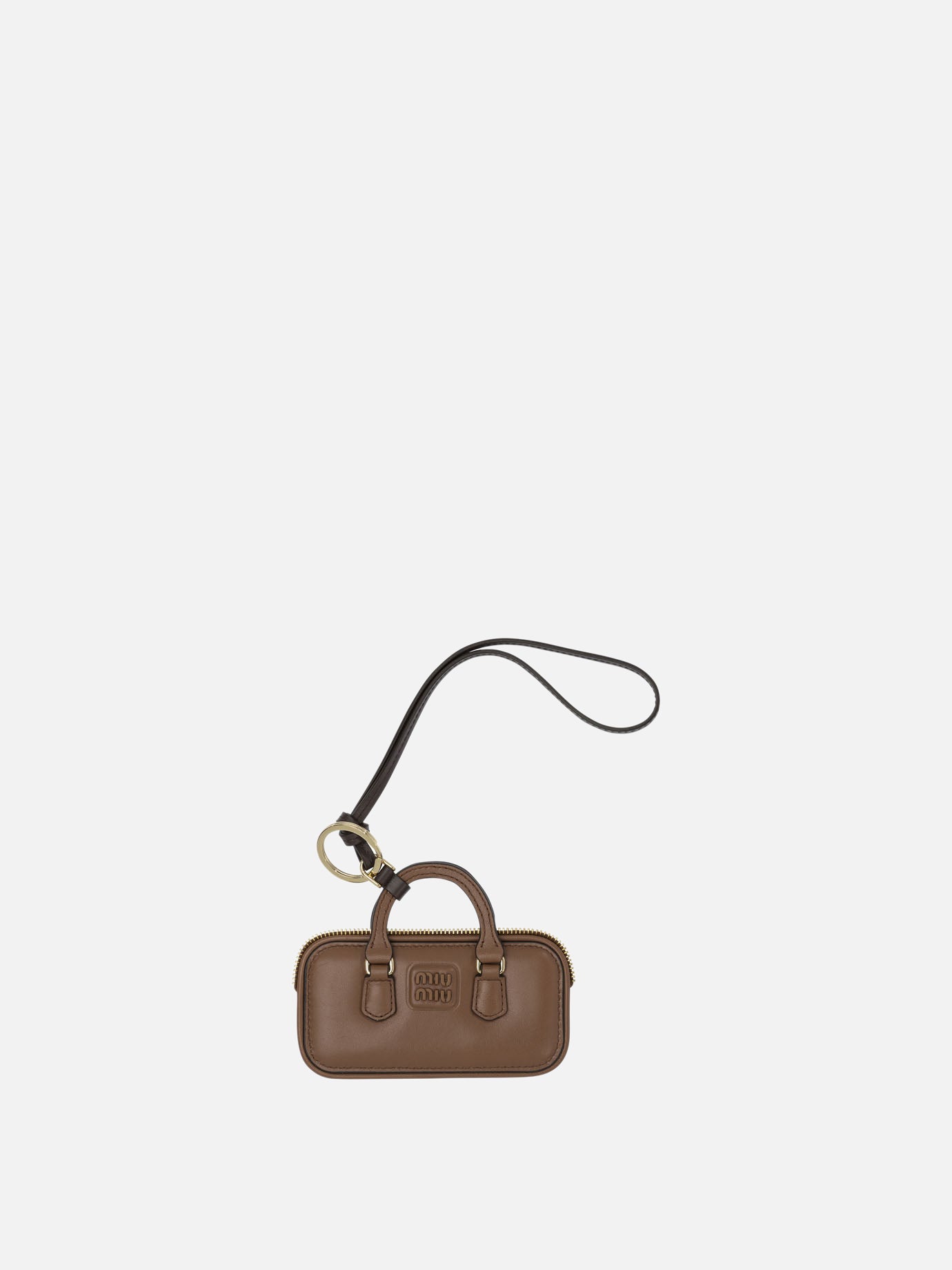 Charms 100% calf leather  Brown - Miu Miu Women | PDP | VIETTI Online Store | Zoom-Modal
