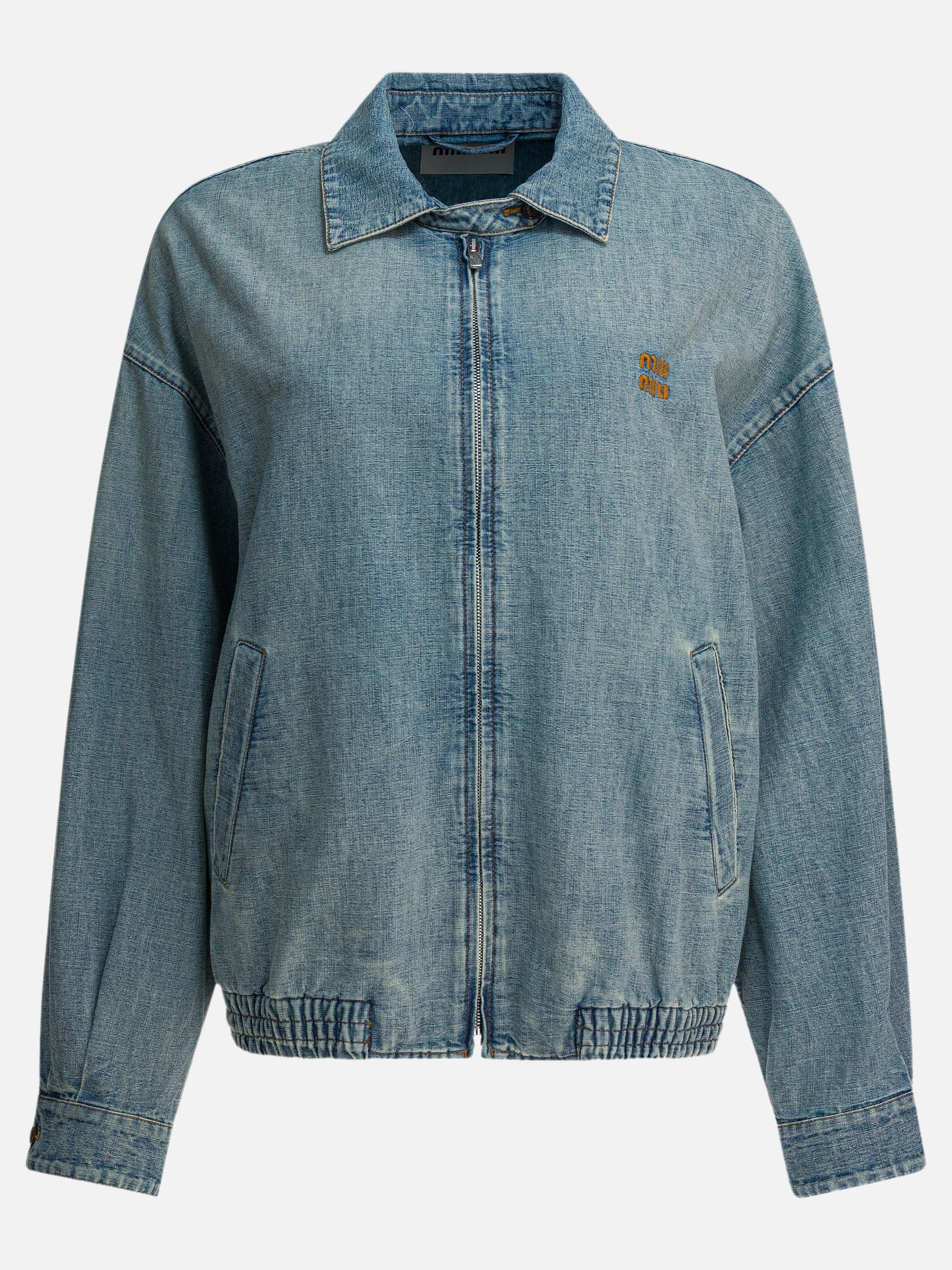 Denim jackets Logo  Light blue - Miu Miu Women | PDP | VIETTI Online Store | thumbnail