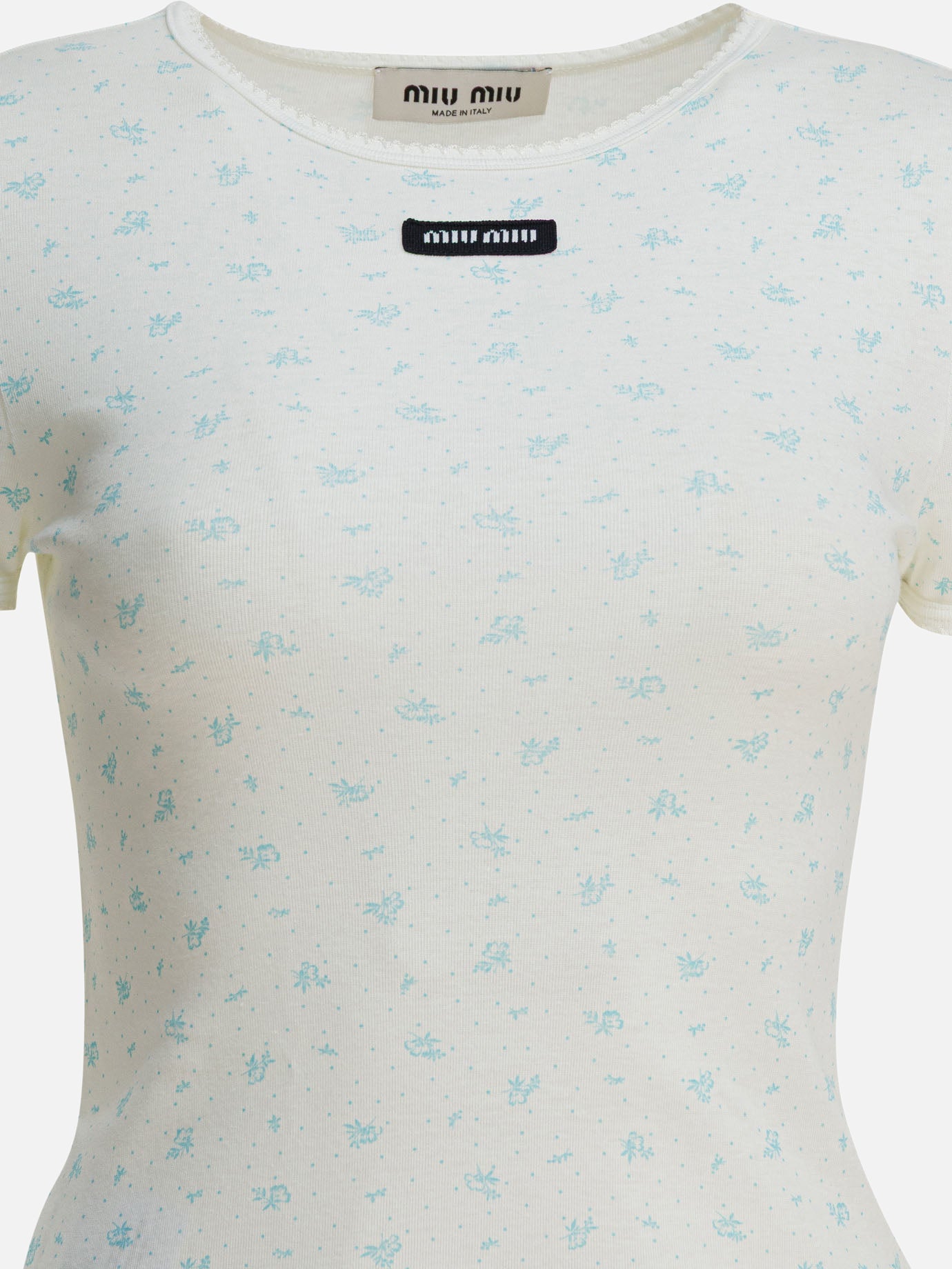 Crewneck t-shirts Floral  White - Miu Miu Women | PDP | VIETTI Online Store | thumbnail_3