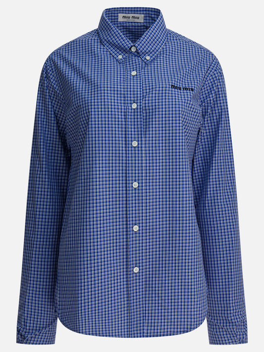 Casual shirts Check  Light blue - Miu Miu Women | PLP | VIETTI Online Store 
