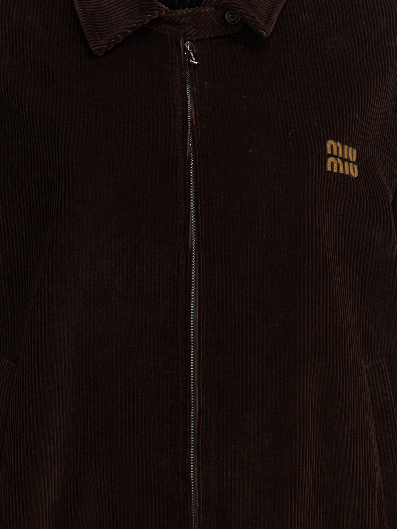 Bomber jackets Logo  Brown - Miu Miu Women | PDP | VIETTI Online Store | thumbnail_3