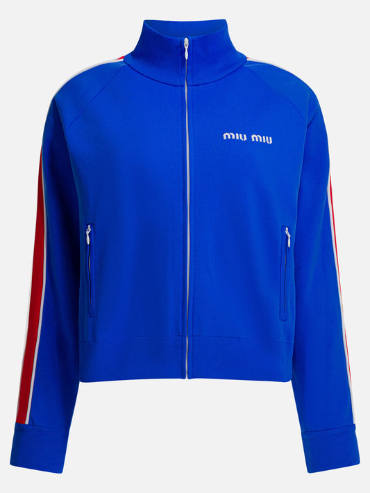 Full zip sweatshirts Logo  Blue - Miu Miu Women | PDP | VIETTI Online Store 
