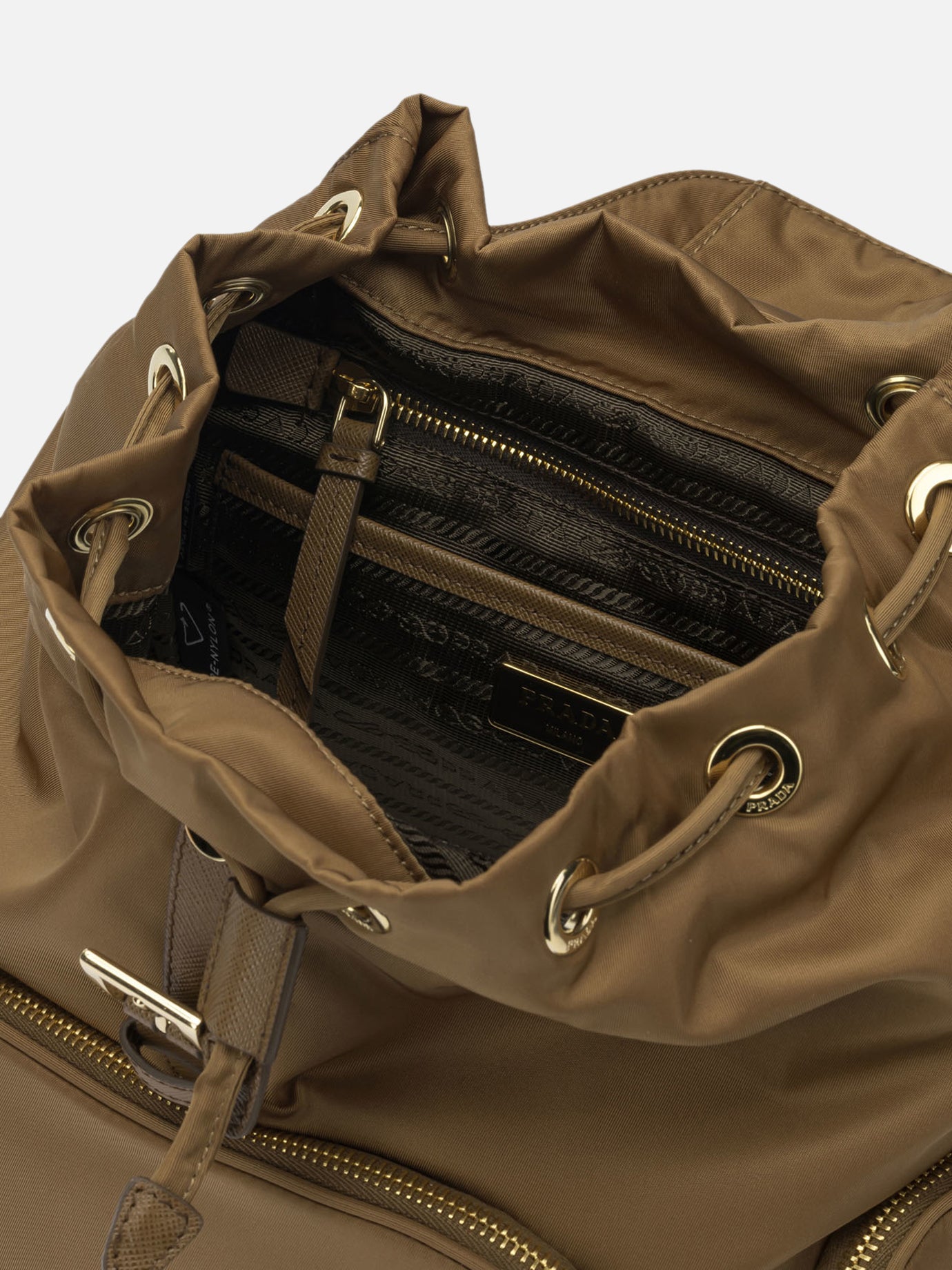 Casual backpacks 100% recycled polyamide  Brown - Prada Women | PDP | VIETTI Online Store | thumbnail_5